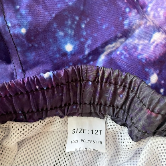 NWOT Nebula Galaxy swim trunks with mesh liner & pockets 12T - Picture 3 of 3